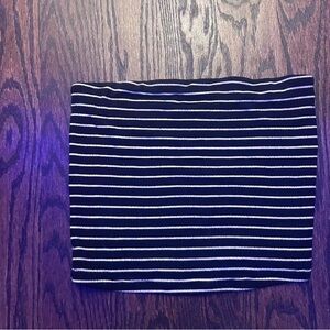 Black and white striped tube top